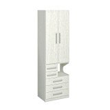 Guarda-Roupa De 2 Portas Com Mesa de Cabeceira 1224 Esquerdo Carvalho Claro